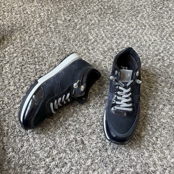 Paul Green Spunky Sneakers Shoe Navy Blue Suede Lace Up UK 7 US 9.5 NEW READ - Picture 1 of 12